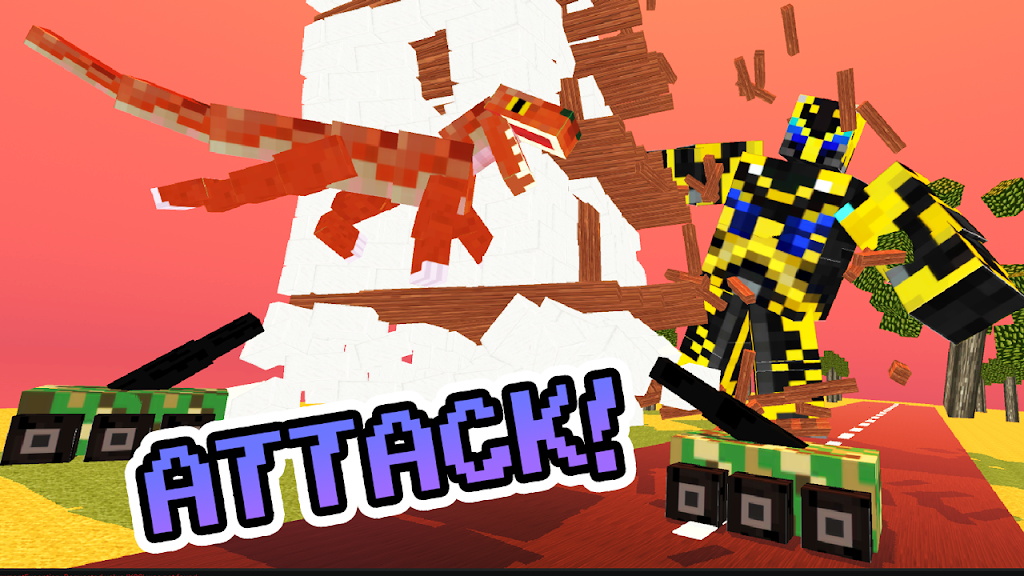 Blocky Titan Raptor Assault Screenshot 2