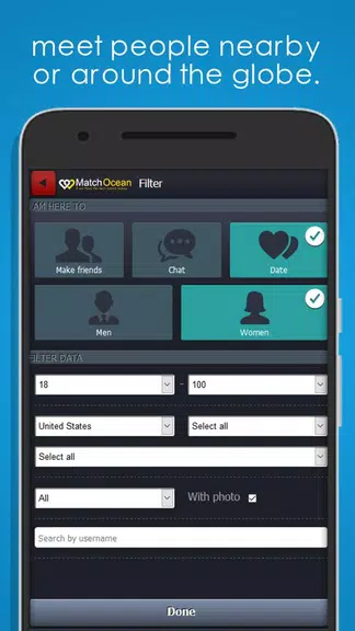 Free Dating App & Flirt Chat - MatchOcean Schermafbeelding 2