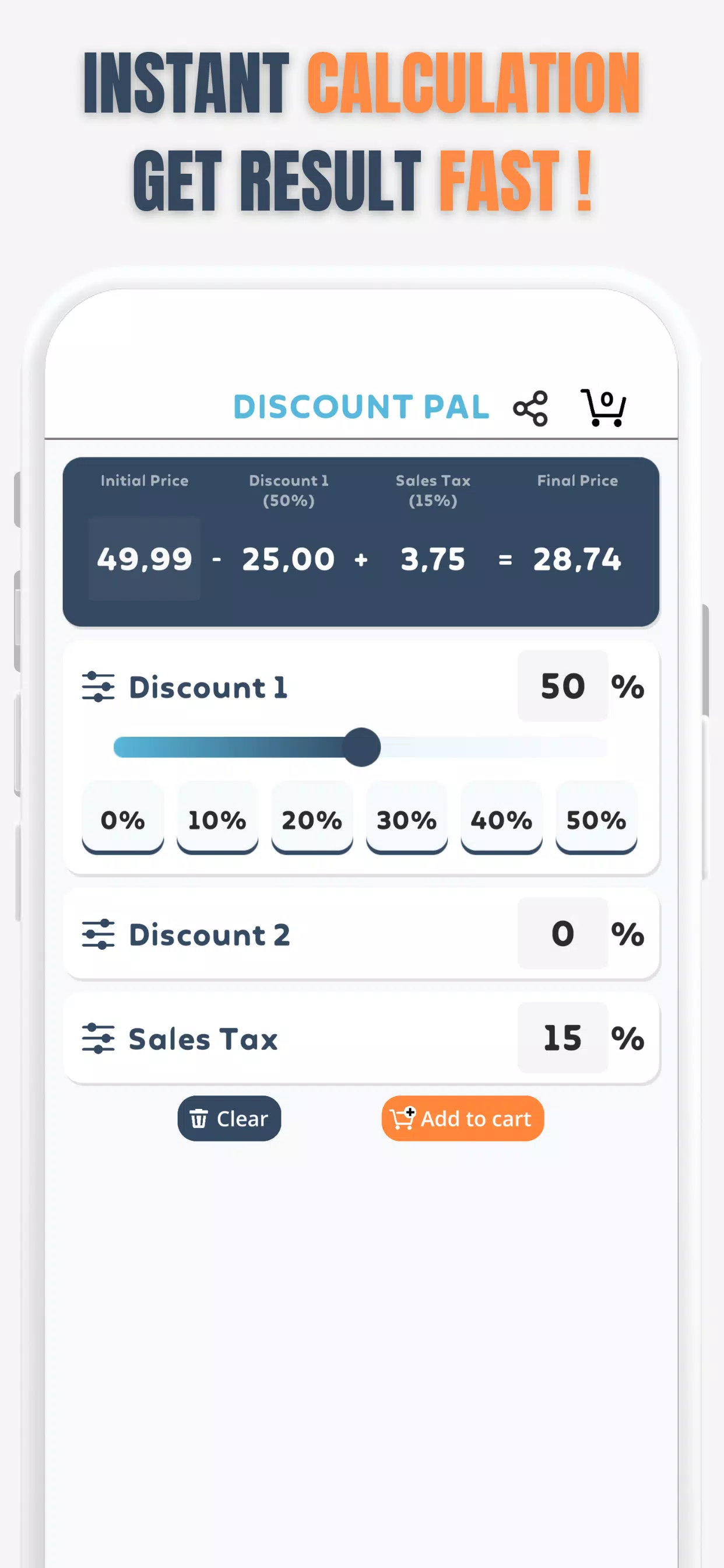 Percent Off Shoping Calculator 螢幕截圖 0