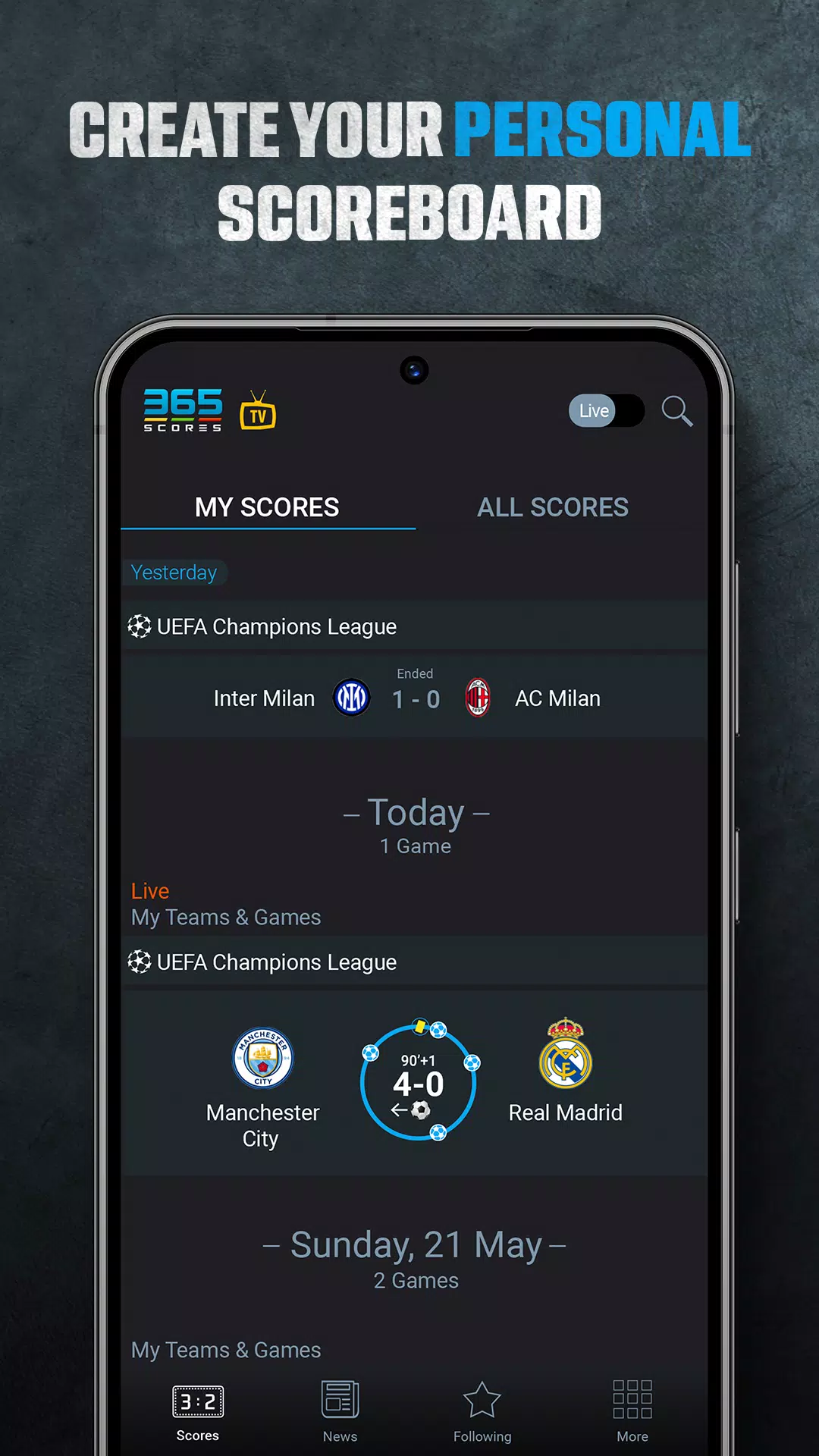 Schermata 365Scores 1