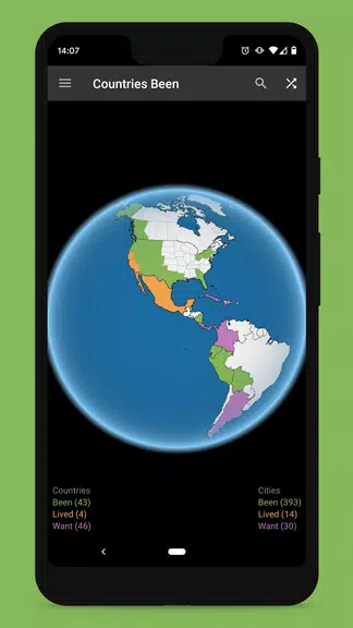 Schermata Countries Been: Visited Places 0