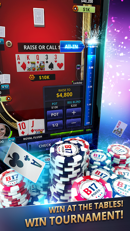 B17 Poker - Texas Hold’em, Live cam poker 螢幕截圖 1