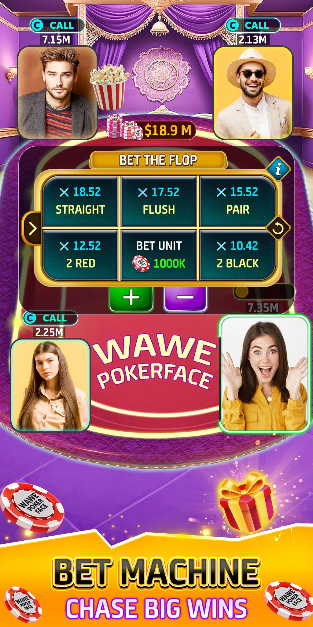 Wawe Poker Face - Holdem Poker Ảnh chụp màn hình 1