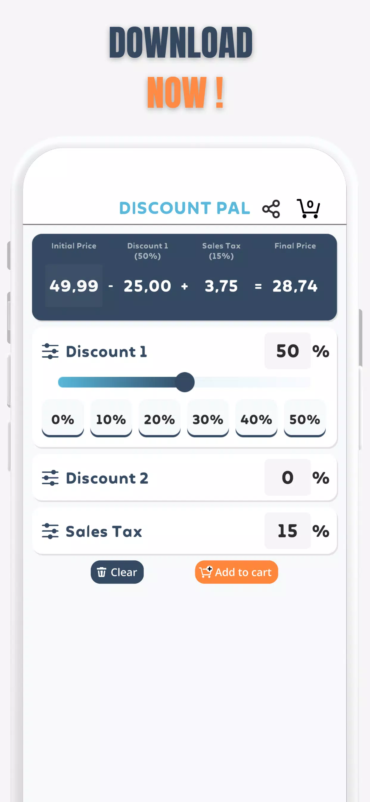Percent Off Shoping Calculator 螢幕截圖 3
