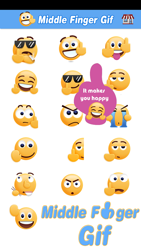 Middle Finger Emoji Sticker スクリーンショット 1