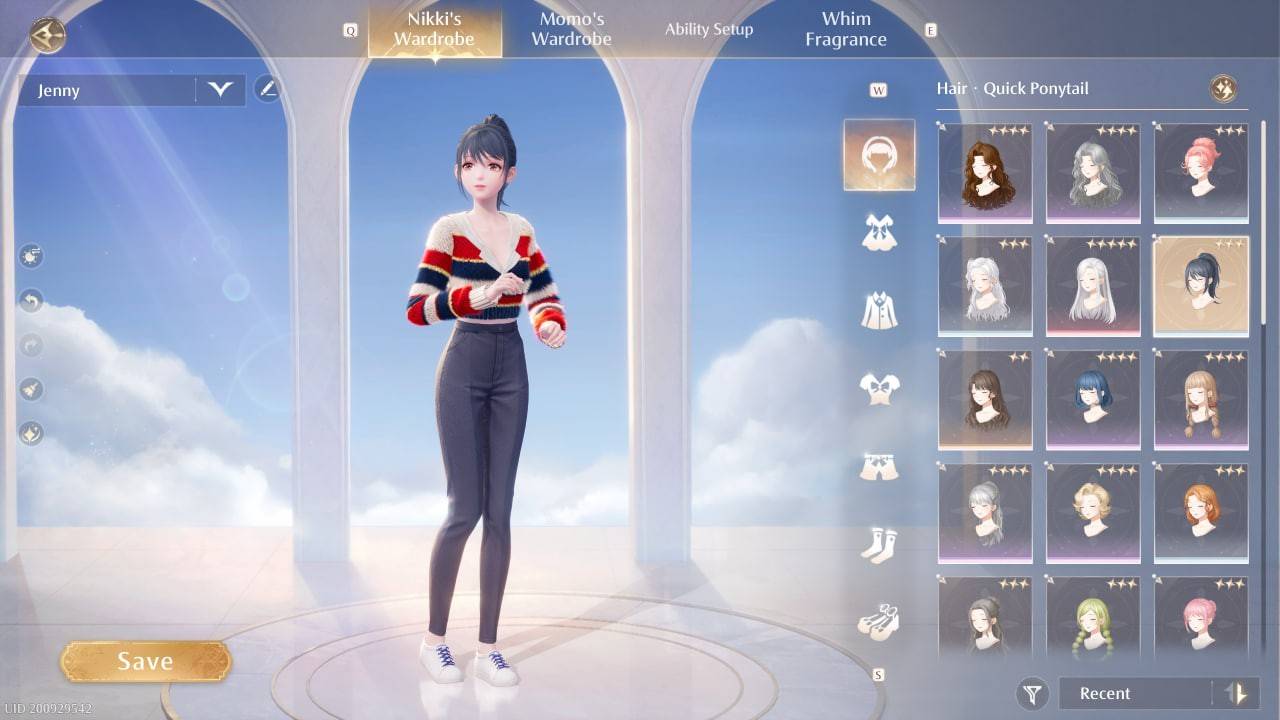 Cosmetics Menu Selection
