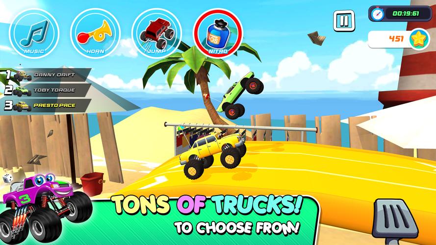 Monster Trucks Game for Kids 3 螢幕截圖 1