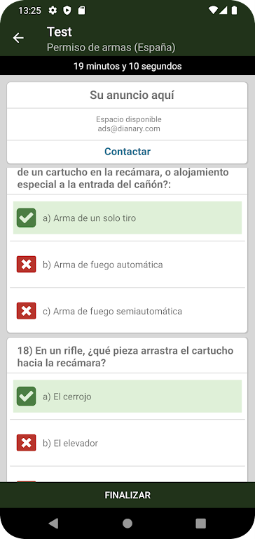 Schermata ExamenesCazador.com 3