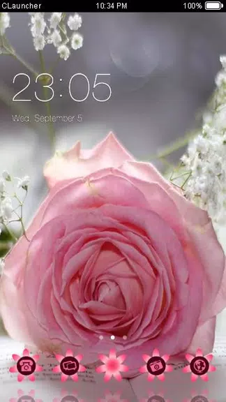 Pretty Pink Rose Theme 스크린샷 0