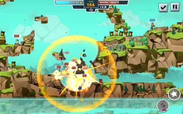 Captura de tela do gameplay de Worms Across Worlds