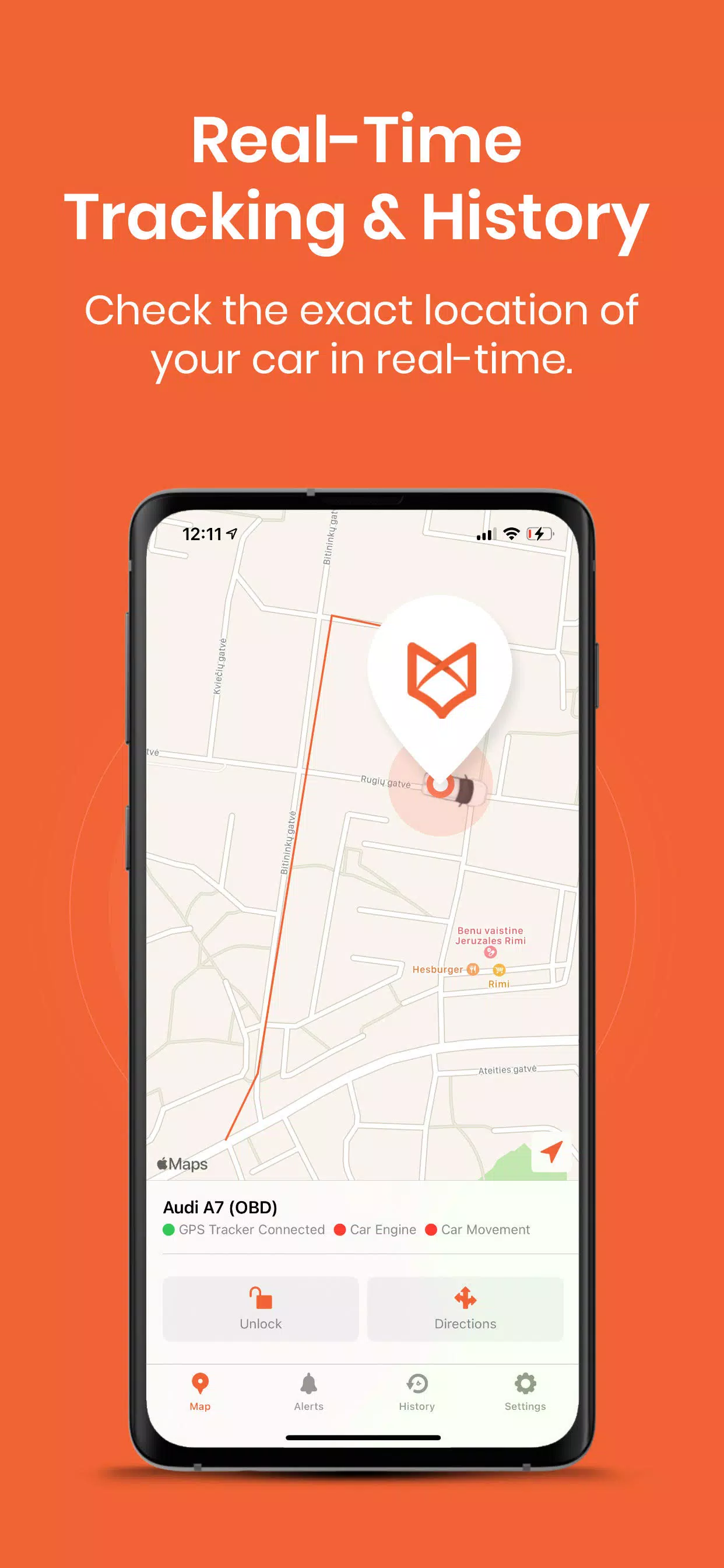 TrackingFox Car GPS Tracker स्क्रीनशॉट 1