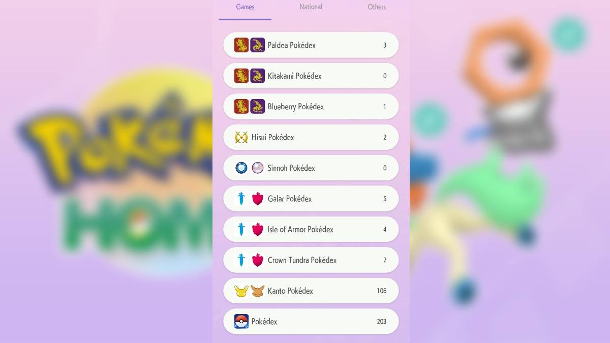 Pokemon home gameplay na nagpapakita ng mga pokedex ng laro, overlaying makintab na Keldeo & Shiny Meltan