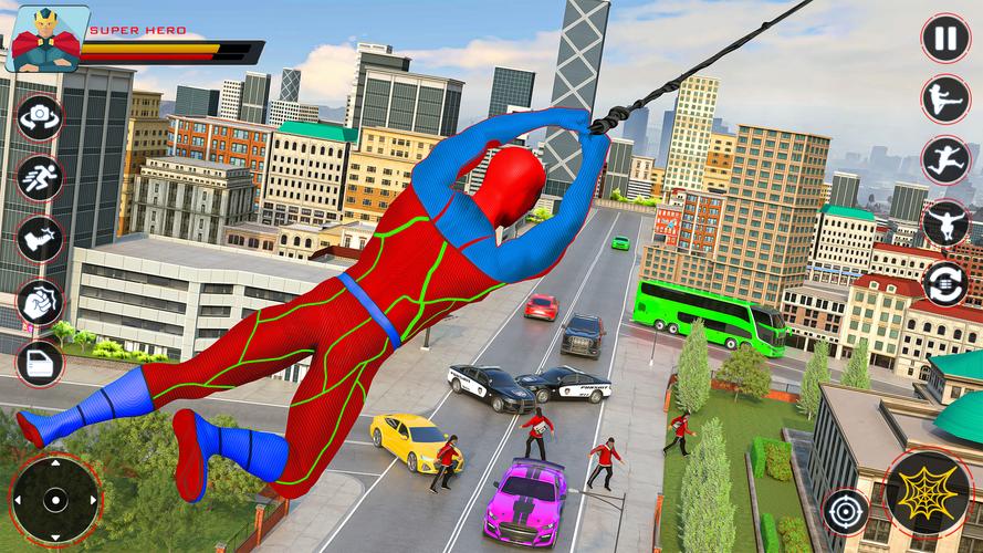 Spider Flying Rope Hero Games Screenshot 0