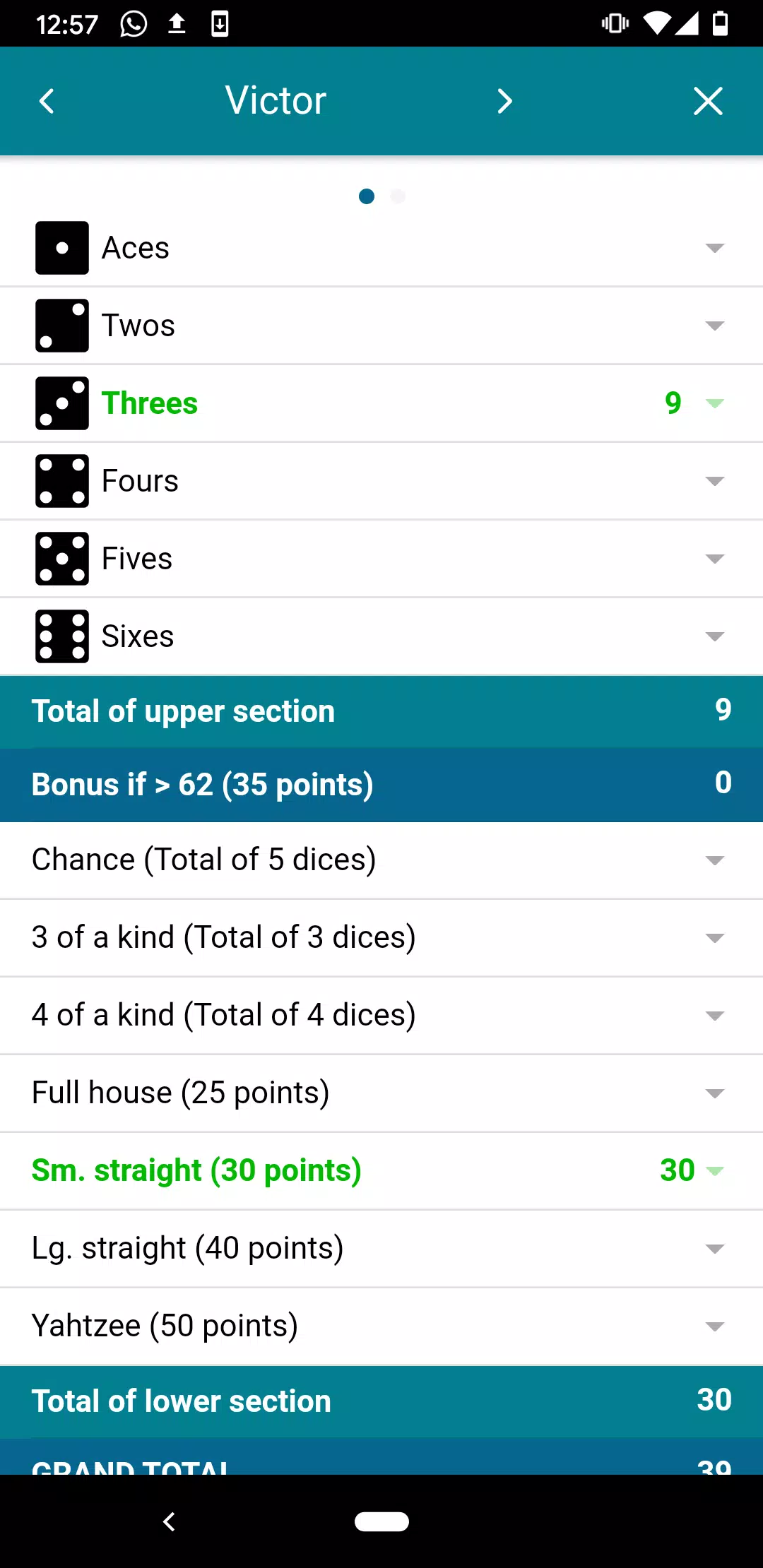 Yam’s ScoreSheet (no advertisi 스크린샷 1