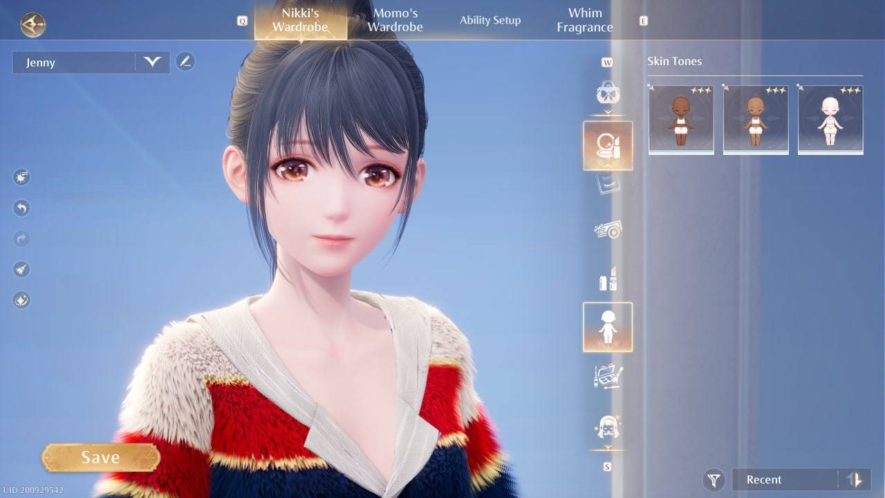 Selecting the Skin Tone Option