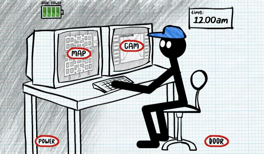 Stickman Five Nights Survival ဖန်သားပြင်ဓာတ်ပုံ 0
