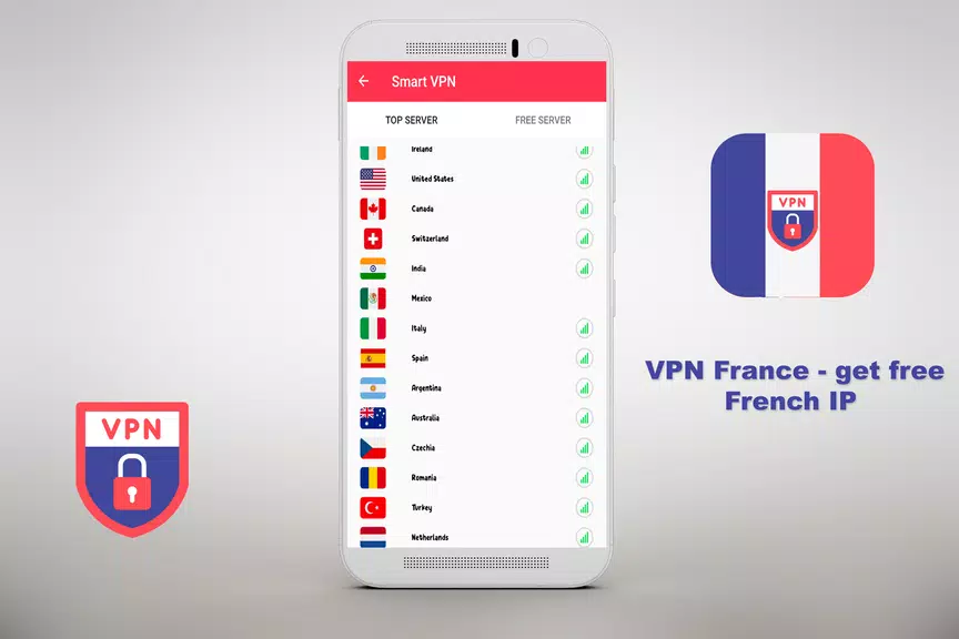 VPN Free - get free French IP Security  ⭐️⭐️⭐️⭐️⭐️ 스크린샷 1