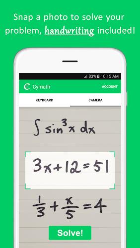 Cymath - Math Problem Solver Captura de tela 0