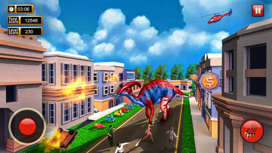 Dinosaur Games City Rampage ဖန်သားပြင်ဓာတ်ပုံ 3