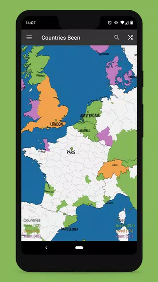 Schermata Countries Been: Visited Places 2