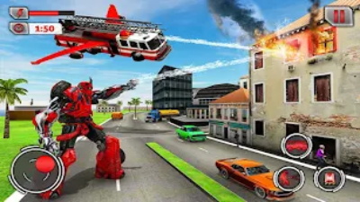 fire truck flying robot rescue Screenshot 2