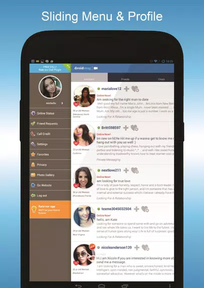DroidMSG - Chat & Video Calls Tangkapan skrin 1