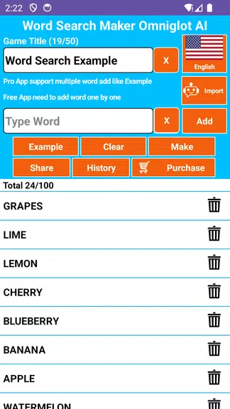 Word Search Maker Omniglot Screenshot 0