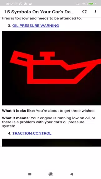 Car dashboard symbols Tangkapan skrin 1