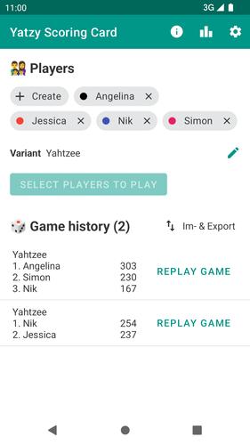 Yatzy Scoring Card スクリーンショット 0