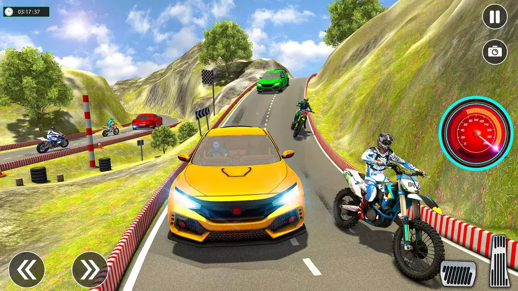 Sports Car vs Bike Racing Tangkapan skrin 1