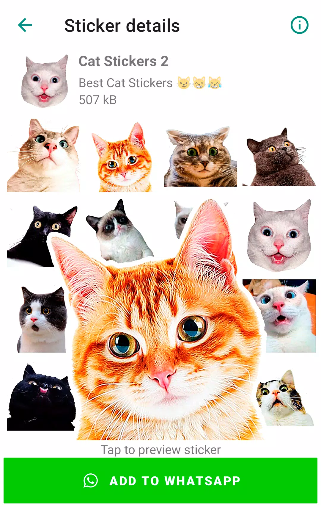 Cute Cat Stickers for WhatsApp Schermafbeelding 1