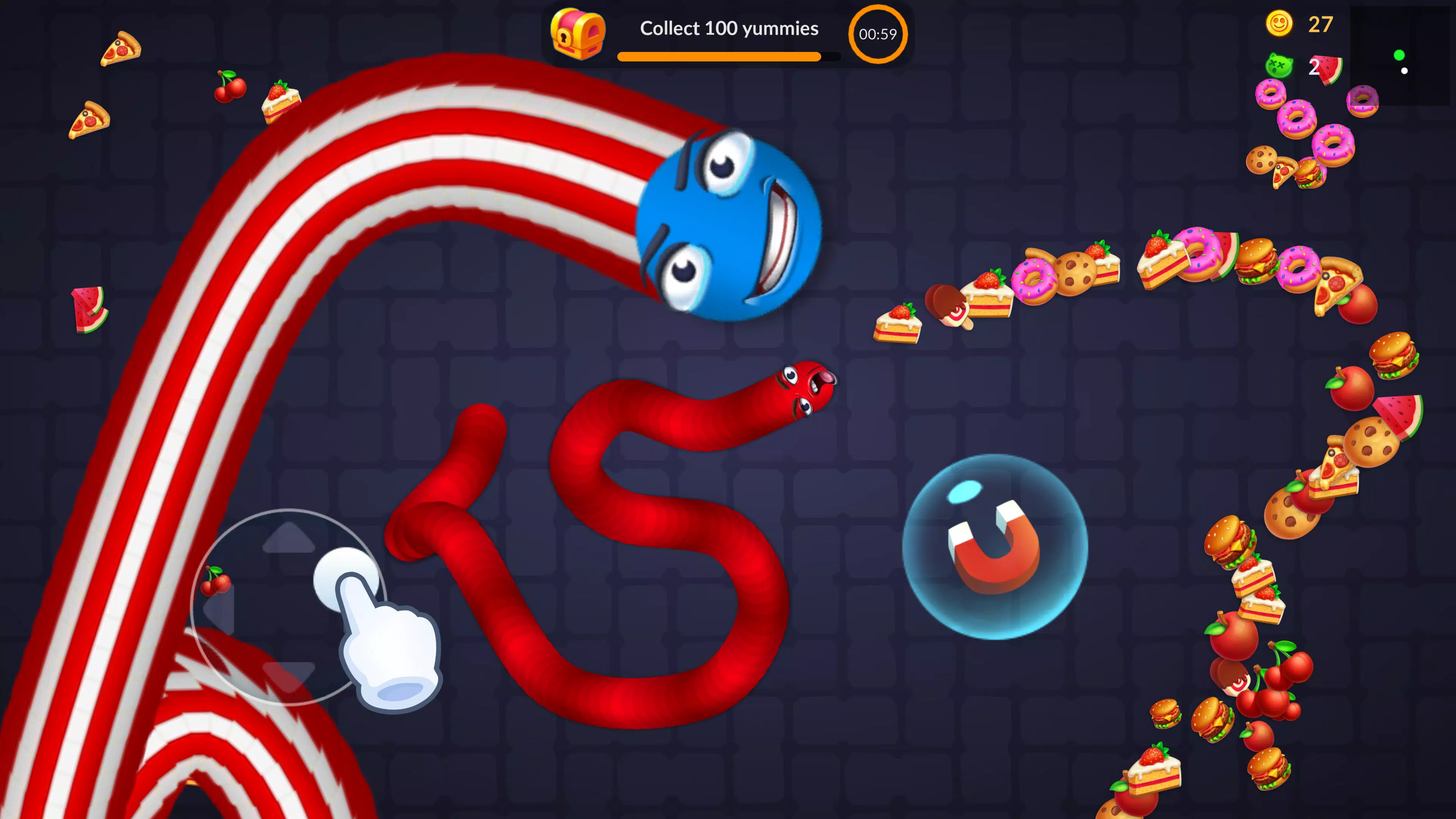 Snake vs Worms: Fun .io Zone Screenshot 2