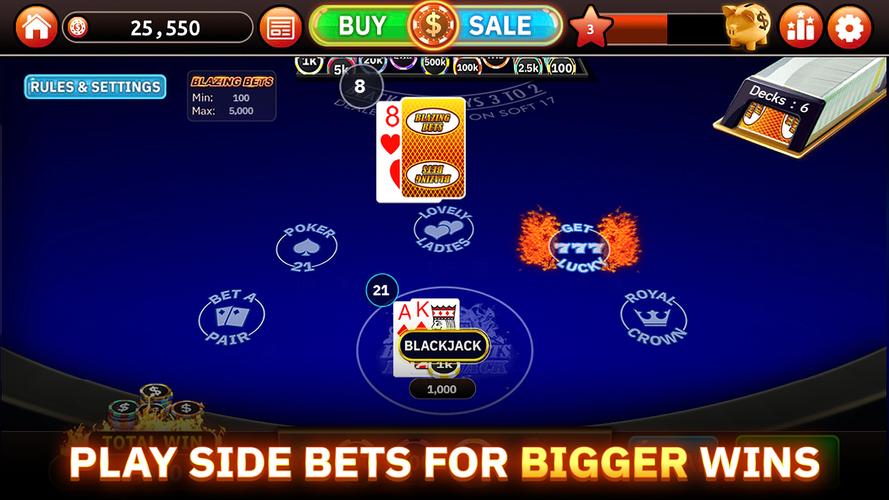 Blazing Bets Blackjack 21 Captura de tela 1